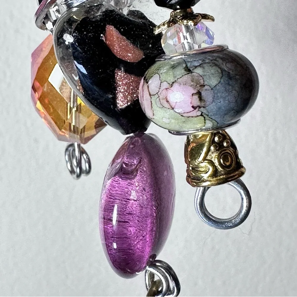 Brooch | Hand Crafted | Glass Beaded |  Pin Artisan Multicolor Wire-Wrapped OOAK